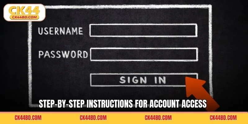 Step-by-step instructions for account access